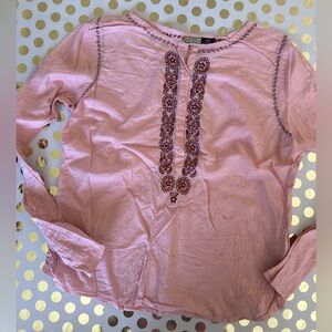 ♡Arizon Jeans Brand Vintage Pink Embroidered Women's Top♡